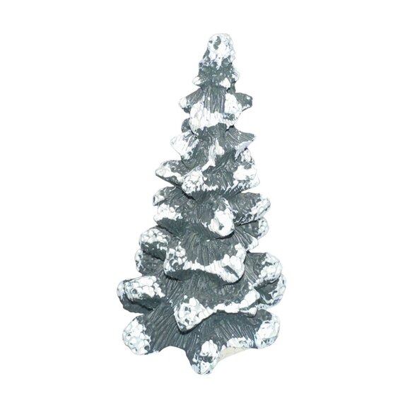 Vintage 1995 Village Square Pine Tree Covered in Snow Mervyns Christmas Holiday - Picture 4 of 6